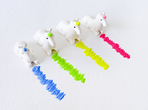 neon unicorn glitter dispenser