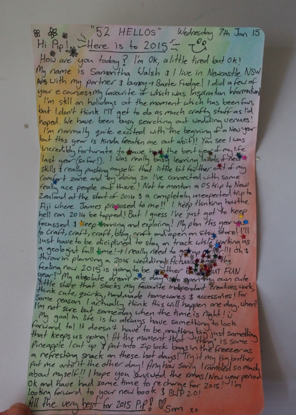 52 hellos sams letter