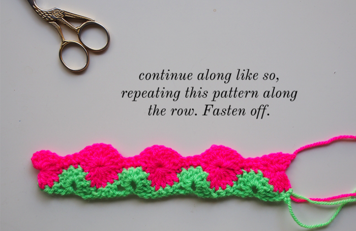 finish the pink row