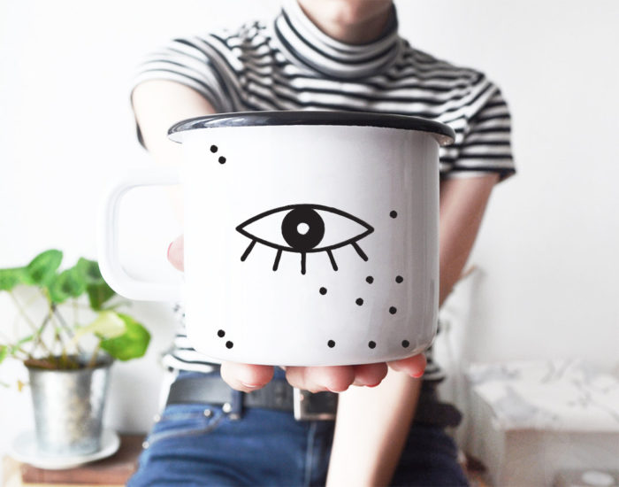 enamel eye mug