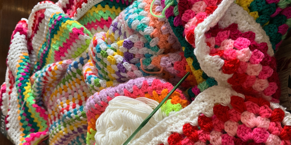 A crocheted blanket in progress