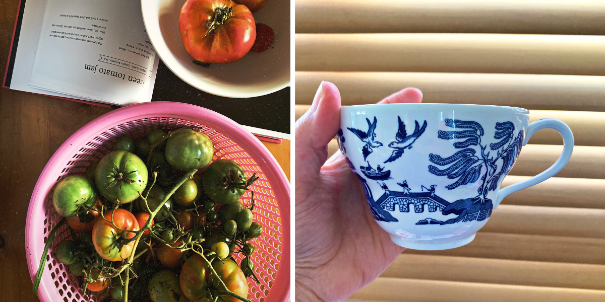 L/ garden tomatoes and R/ Willow breakfast cup