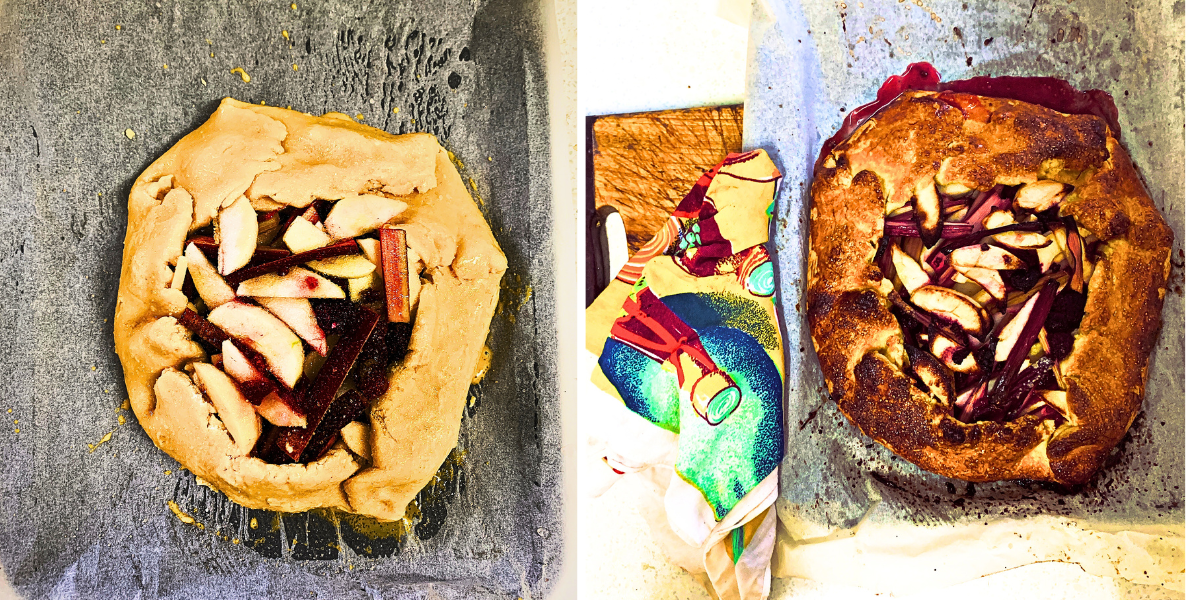 L/ unbaked fruit tart R/ Baked fruit tart