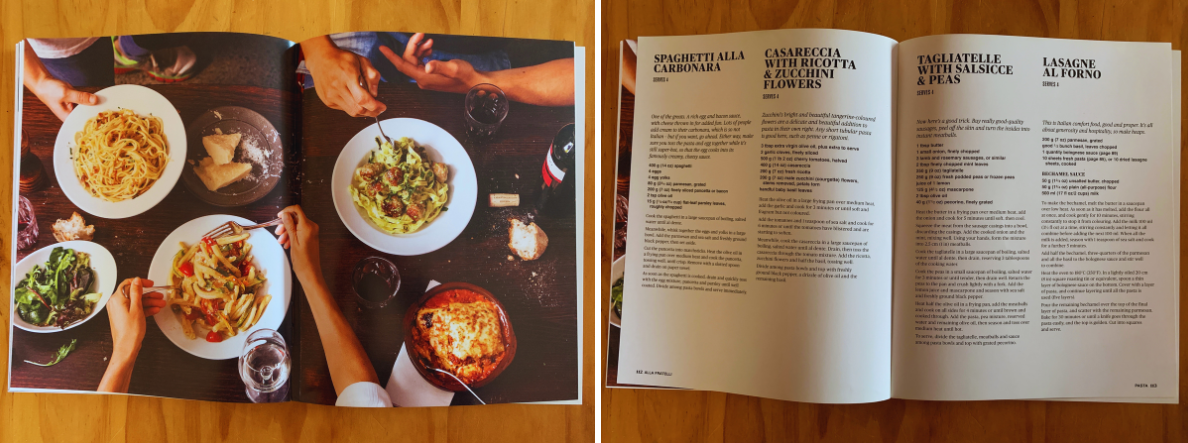 Fratelli Fresh cookbook page spreads