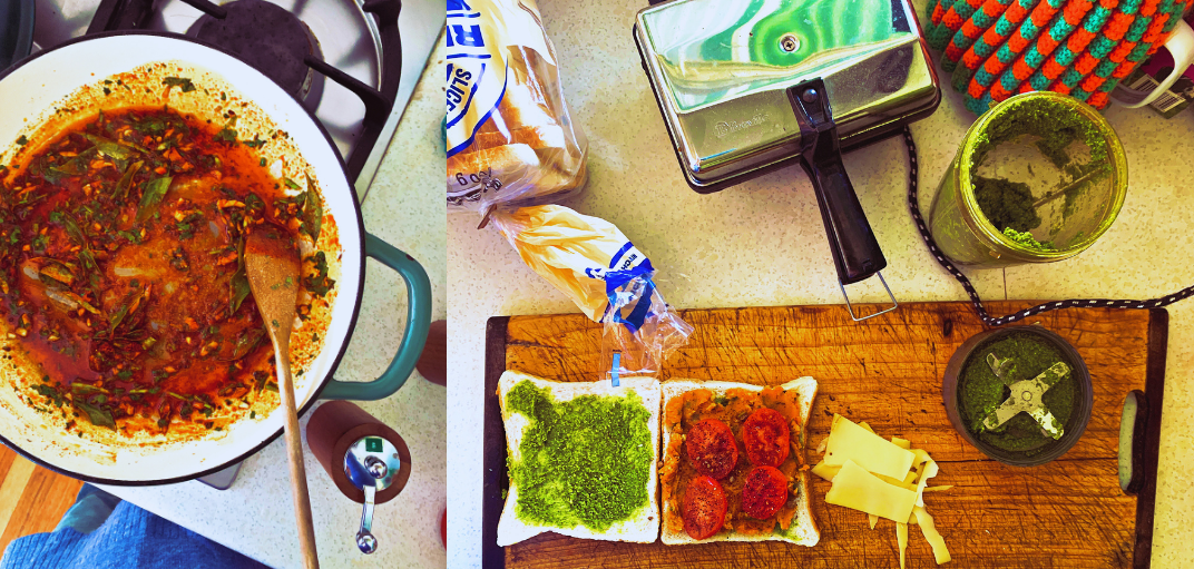 Makings of a Bombay Sandwich