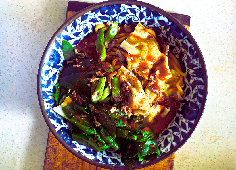 A sort of dumpling laksa