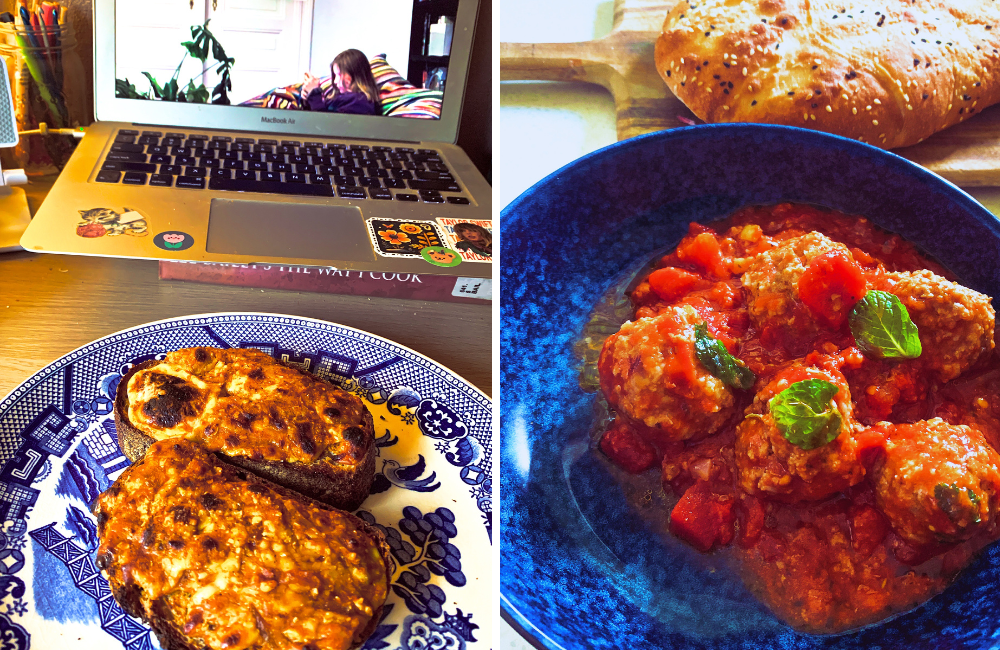 L/Savoury toast R/ Meatballs