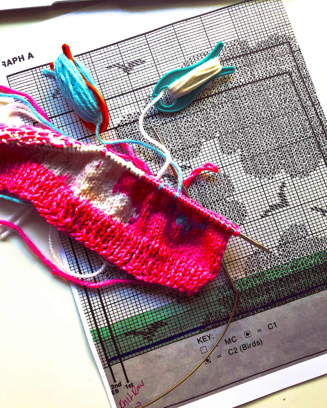 Knitting work in progress (Jumper for baby)
