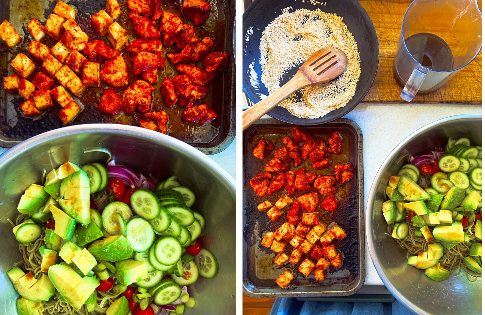 Recipe: Green Tea Noodle Salad with Tofu and/or Chicken