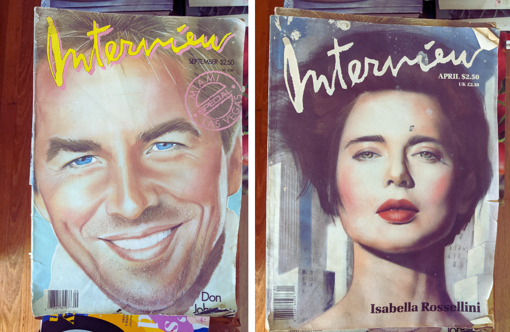 Two vintage Interview magazines found at Saver's