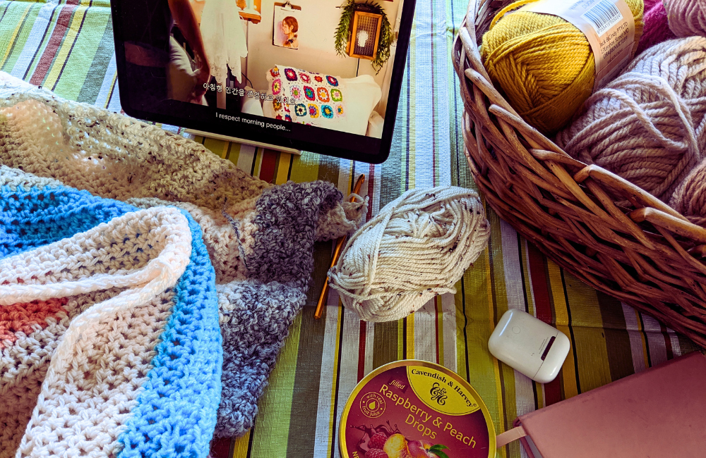 Log Cabin crochet, watching YouTubes of gentleness, travel sweets (my latest hyperfixation)