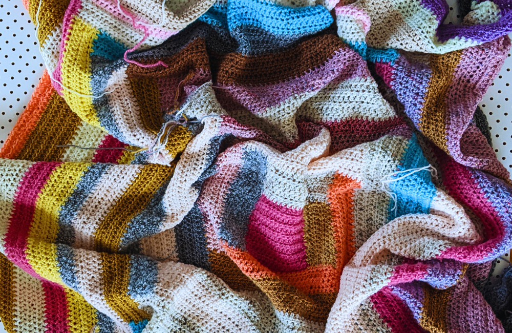Pip's crocheted Log Cabin Blanket