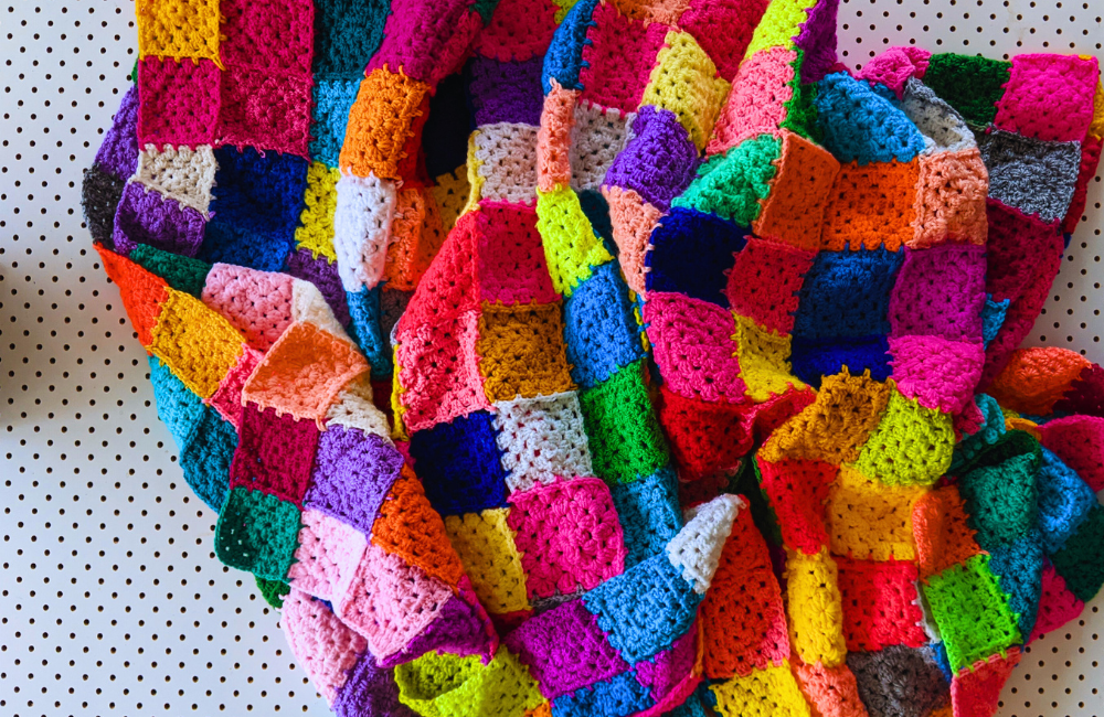 My colourful granny square blanket
