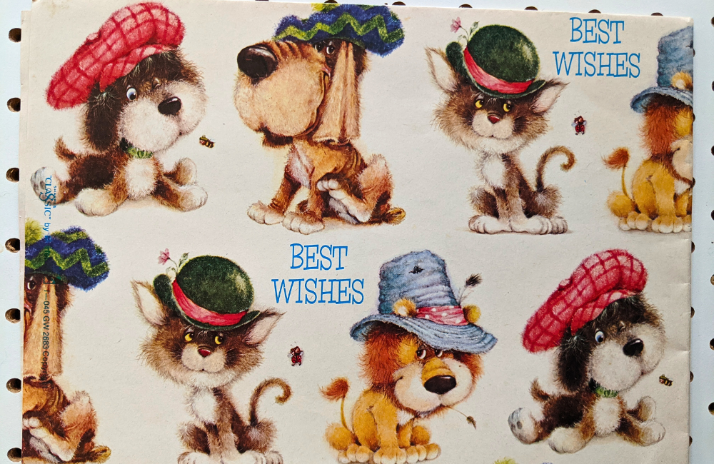 Vintage wrapping paper from Saver's