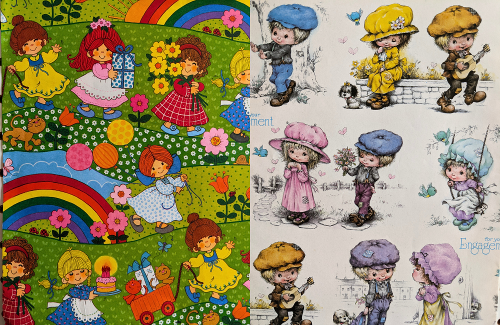 Vintage wrapping paper from Saver's