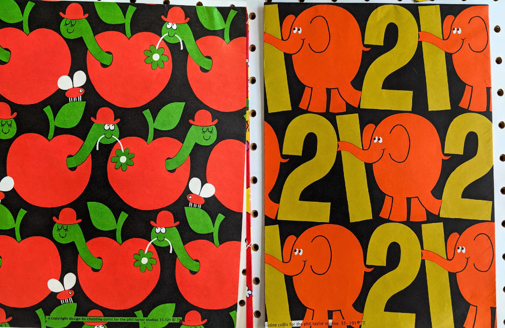 Vintage wrapping paper from Saver's