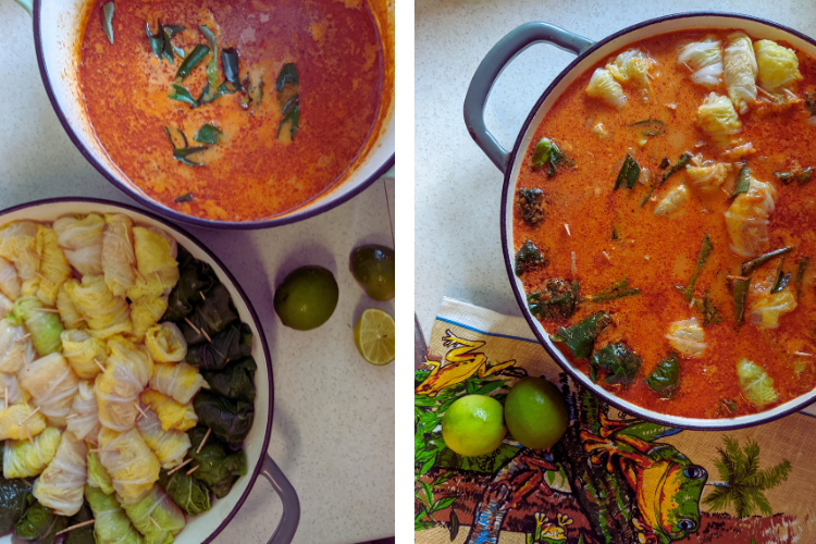 Our family's special occasion curry - fish parcels in red curry