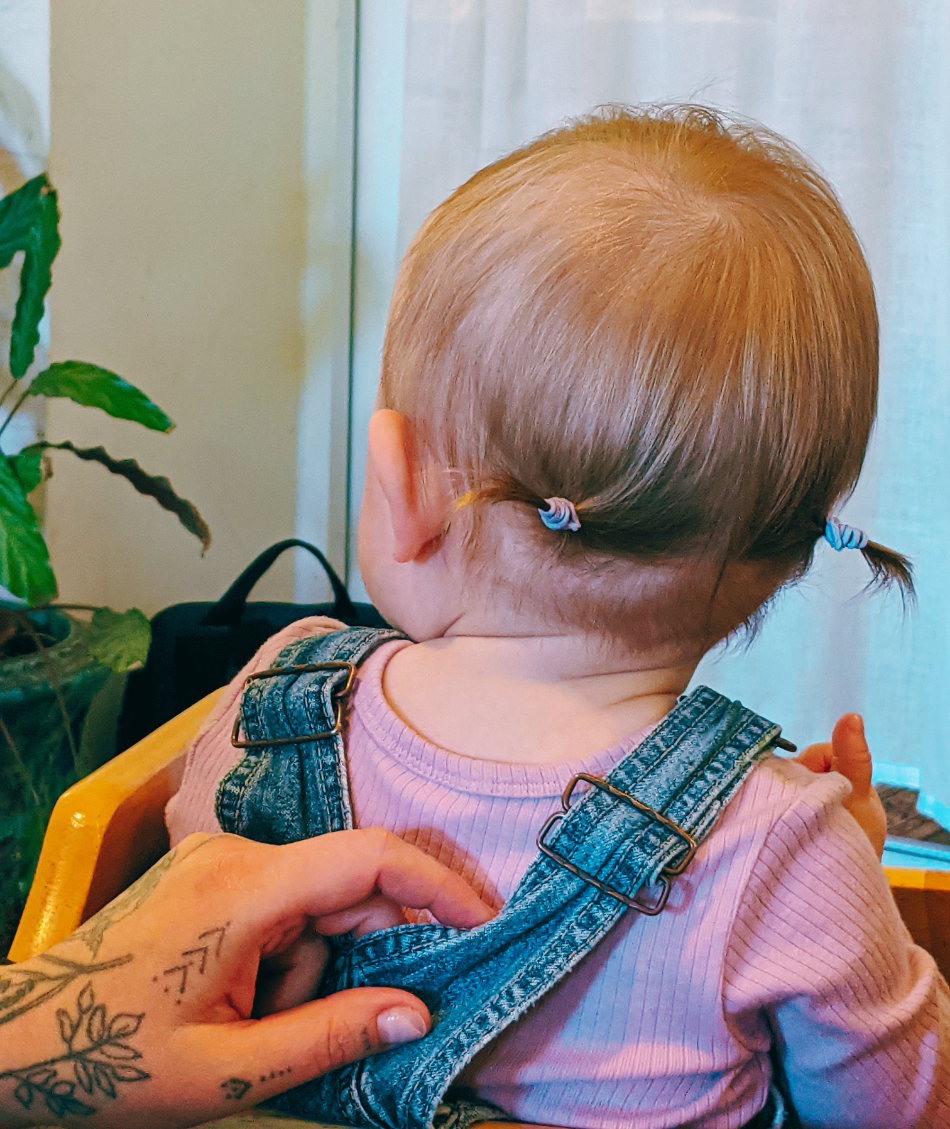 Baby's first pigtails!