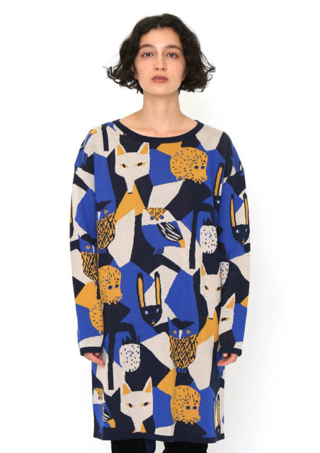 Matti Pikkujamsa Jacquard Long Sleeve One-Piece (Matti pikkujamsa_Animal Face Pattern)