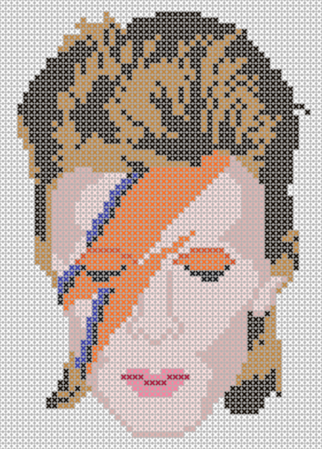 David Bowie cross stitch