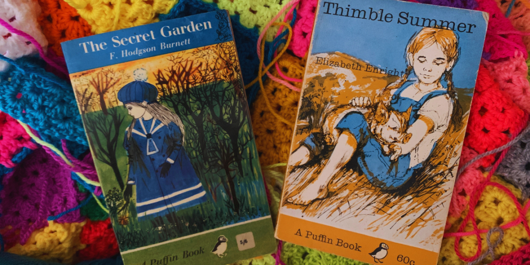 Pip's blanket and vintage books
