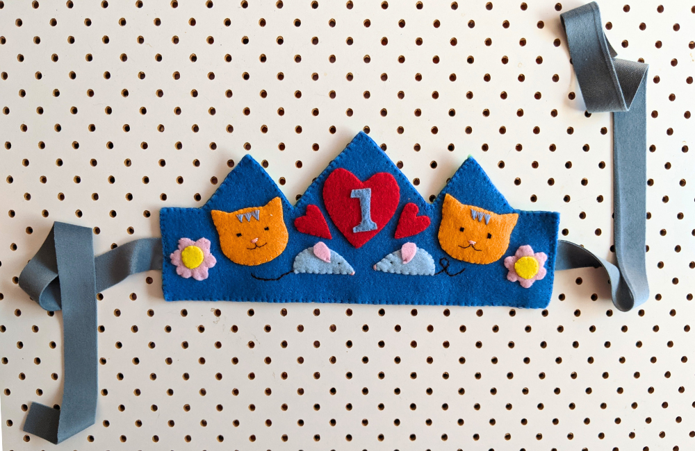 June's first birthday crown (made by me!)
